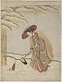 Woman Digging Bamboo Shoots in the Snow, or Parody of Meng Zong (Mōsō), from Twenty-Four Paragons of Filial Piety, Suzuki Harunobu Japanese, Woodblock print; ink and color on paper, Japan