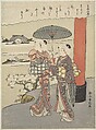 Poem by the Monk Sosei (act. 850-97), Suzuki Harunobu Japanese, Woodblock print; ink and color on paper, with embossing (karazuri), Japan