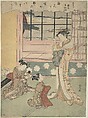 Window Opening Toward the Sea, Suzuki Harunobu Japanese, Woodblock print; ink and color on paper, Japan