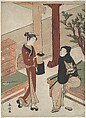 Osen Waiting on a Young Samurai, Suzuki Harunobu Japanese, Woodblock print; ink and color on paper, Japan