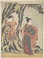Two Young People, Suzuki Harunobu Japanese, Woodblock print; ink and color on paper, Japan