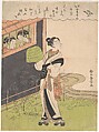 A Flute-Playing Monk (Komusō); The Fourth Month (Uzuki), from the series Fashionable Poetic Immortals of the Four Seasons (Fūzoku shiki kasen) 
, Suzuki Harunobu  Japanese, Woodblock print; ink and color on paper, Japan