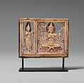 Plaque with Seated Dhanada-Tara and Attendant, Ivory, Sri Lanka