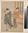 The Clear-day Mountain Wind of the Fan, Suzuki Harunobu Japanese, Woodblock print; ink and color on paper, Japan