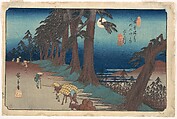 Mochizuki Station, Utagawa Hiroshige Japanese, Woodblock print; ink and color on paper, Japan