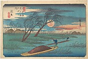 Senba Station, Utagawa Hiroshige Japanese, Woodblock print; ink and color on paper, Japan