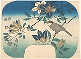 Clematis and Bird, Utagawa Hiroshige  Japanese, Woodblock print; ink and color on paper, Japan