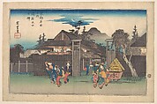 Gate of the Shimbara, Utagawa Hiroshige Japanese, Woodblock print; ink and color on paper, Japan