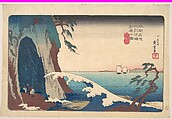 Soshu, Enoshima Iwaya no Zu, Woodblock print; ink and color on paper, Japan