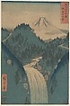 View of Fuji san from the Mountains in the Province of Izu (Izu no Sanchu), from the series Thirty-six Views of Mount Fuji (Fugaku sanjūrokkei), Utagawa Hiroshige Japanese, Woodblock print; ink and color on paper, Japan