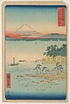Fuji from Miura, Sagami (Soshu Miura no Kaijo), from the series Thirty-six Views of Mount Fuji (Fugaku sanjūrokkei), Utagawa Hiroshige Japanese, Woodblock print; ink and color on paper, Japan