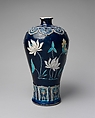 Bottle with lotuses
, Porcelain with raised slip and enamels (Jingdezhen fahua ware), China