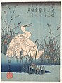 Egret in Iris and Grasses, Utagawa Hiroshige Japanese, Woodblock print, Japan