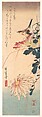 A Wren and Chrysanthemums, Utagawa Hiroshige  Japanese, Woodblock print, Japan