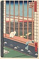 Revelers Returned from the Tori no Machi Festival at Asakusa, from the series One Hundred Famous Views of Edo
, Utagawa Hiroshige  Japanese, Woodblock print; ink and color on paper, Japan
