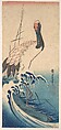 Crane and Surf, Utagawa Hiroshige  Japanese, Woodblock print; ink and color on paper, Japan
