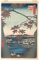Maples at Mama, from the series One Hundred Famous Views of Edo
, Utagawa Hiroshige Japanese, Woodblock print; ink and color on paper, Japan