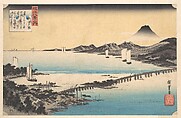 Seta no Sekisho. Sunset, Seta. Lake Biwa, Utagawa Hiroshige Japanese, Woodblock print; ink and color on paper, Japan