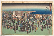 Junkei machi Yomise no Zu, Utagawa Hiroshige  Japanese, Woodblock print; ink and color on paper, Japan