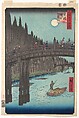 Bamboo Market at Capital Bridge, Utagawa Hiroshige Japanese, Woodblock print; ink and color on paper, Japan