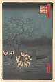 Shozokuenoki Tree at Oji: Fox–fires on New Years Eve, Utagawa Hiroshige Japanese, Woodblock print; ink and color on paper, Japan