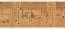 Rice Culture, or Sowing and Reaping, Unidentified artist Chinese, mid-14th century, Handscroll; ink and color on silk, China