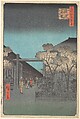 The Entrance to the Yoshiwara at Dawn, Utagawa Hiroshige  Japanese, Woodblock print; ink and color on paper, Japan