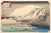 Evening Snow on Hira, Lake Biwa, Utagawa Hiroshige  Japanese, Woodblock print; ink and color on paper, Japan