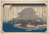 Evening Rain on the Karasaki Pine, Utagawa Hiroshige Japanese, Woodblock print; ink and color on paper, Japan