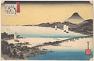 Sunset at Seta, Utagawa Hiroshige Japanese, Woodblock print; ink and color on paper, Japan