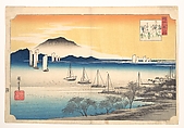 Fishing Boats Returning to Yabase, Utagawa Hiroshige  Japanese, Woodblock print; ink and color on paper, Japan