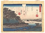 Autumn Moon at Ishiyama, from the series Eight Views of Ōmi (Ōmi hakkei), Utagawa Hiroshige Japanese, Woodblock print; ink and color on paper, Japan