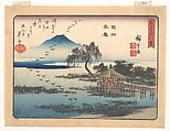 Descending Geese at Katada, from the series Eight Views of Ōmi (Ōmi hakkei), Utagawa Hiroshige Japanese, Woodblock print; ink and color on paper, Japan