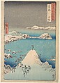 Winter View of Shimasaku in the Province of Iki, Utagawa Hiroshige Japanese, Woodblock print; ink and color on paper, Japan