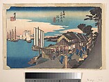 Daybreak at Shinagawa, Utagawa Hiroshige  Japanese, Woodblock print; ink and color on paper, Japan