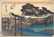 Fujiwara; Yugyoji, Utagawa Hiroshige Japanese, Woodblock print; ink and color on paper, Japan