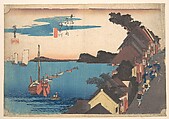 View of Kangawa at Sunset, Utagawa Hiroshige Japanese, Woodblock print; ink and color on paper, Japan