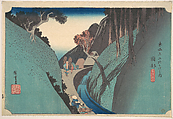 Okabe; Utsu no Yama, Utagawa Hiroshige  Japanese, Woodblock print; ink and color on paper, Japan