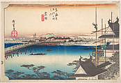 Yoshida, Toyokawa Hashi, Utagawa Hiroshige  Japanese, Woodblock print; ink and color on paper, Japan