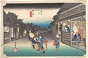 Goyu, Tabibito Ryujo, Utagawa Hiroshige Japanese, Woodblock print; ink and color on paper, Japan