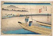 Mitsuke; Tenryugawa Ferry, Station No. 29, Utagawa Hiroshige Japanese, Woodblock print; ink and color on paper, Japan