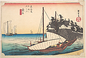 Kuwana, Shichi-Ri Watashi Guchi, Utagawa Hiroshige  Japanese, Woodblock print; ink and color on paper, Japan