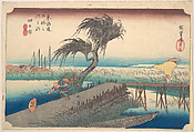 Yokkaichi, Sanchokawa, Utagawa Hiroshige  Japanese, Woodblock print; ink and color on paper, Japan