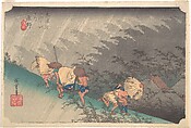 Sudden Shower in Shōno, Utagawa Hiroshige  Japanese, Woodblock print; ink and color on paper, Japan