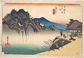 Saka-no-shita, Fude-sute Mine, Utagawa Hiroshige Japanese, Woodblock print; ink and color on paper, Japan