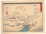 東海道五十三次 三島, Utagawa Hiroshige Japanese, Woodblock print; ink and color on paper, Japan