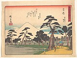 東海道五十三次 吉原 左リ富士ノ縄手, Utagawa Hiroshige Japanese, Woodblock print; ink and color on paper, Japan