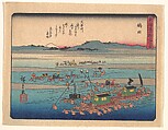 東海道五十三次之内 嶋田, Utagawa Hiroshige Japanese, Woodblock print; ink and color on paper, Japan