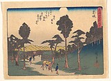 Akasaka, from the series The Fifty-three Stations of the Tōkaidō Road, Utagawa Hiroshige Japanese, Woodblock print; ink and color on paper, Japan