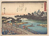 Yoshida; Toyokawa-Bashi, Toyokawa Bridge, Utagawa Hiroshige  Japanese, Woodblock print; ink and color on paper, Japan